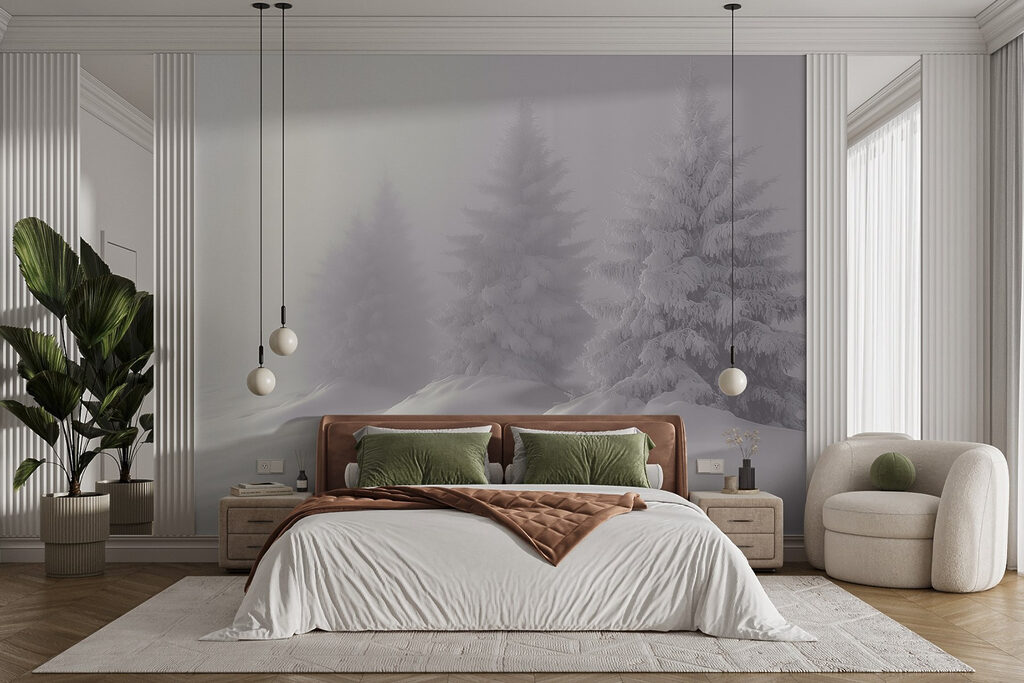 Group of trees covered in snow