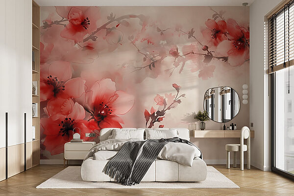 Ταπετσαρίες Ταπετσαρίες Ντελικάτα άνθη σε απαλές αποχρώσεις (Κωδικός προϊόντος: w02068v2)