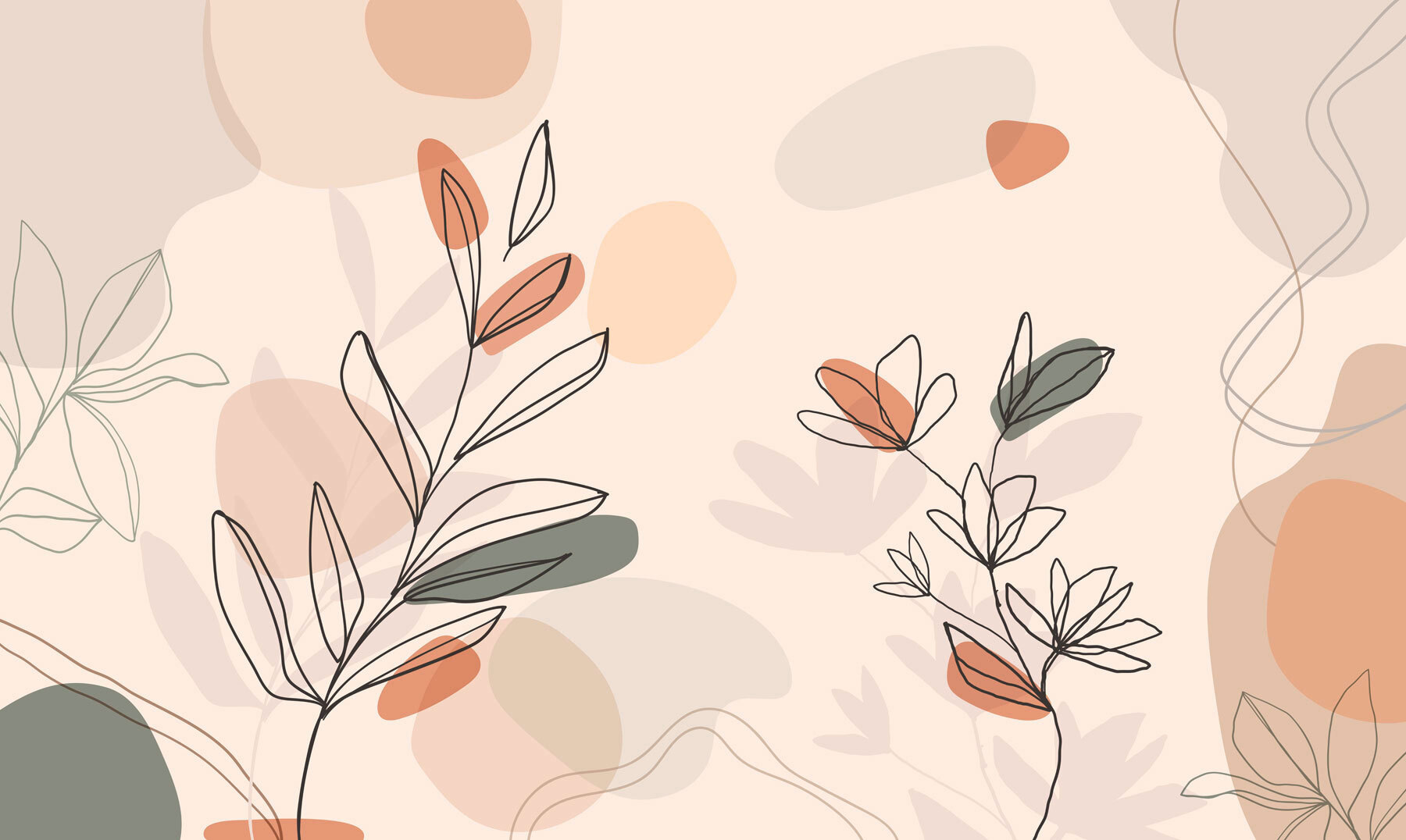 Drawing of leaves and flowers