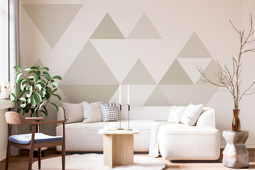 Group of triangles in a row