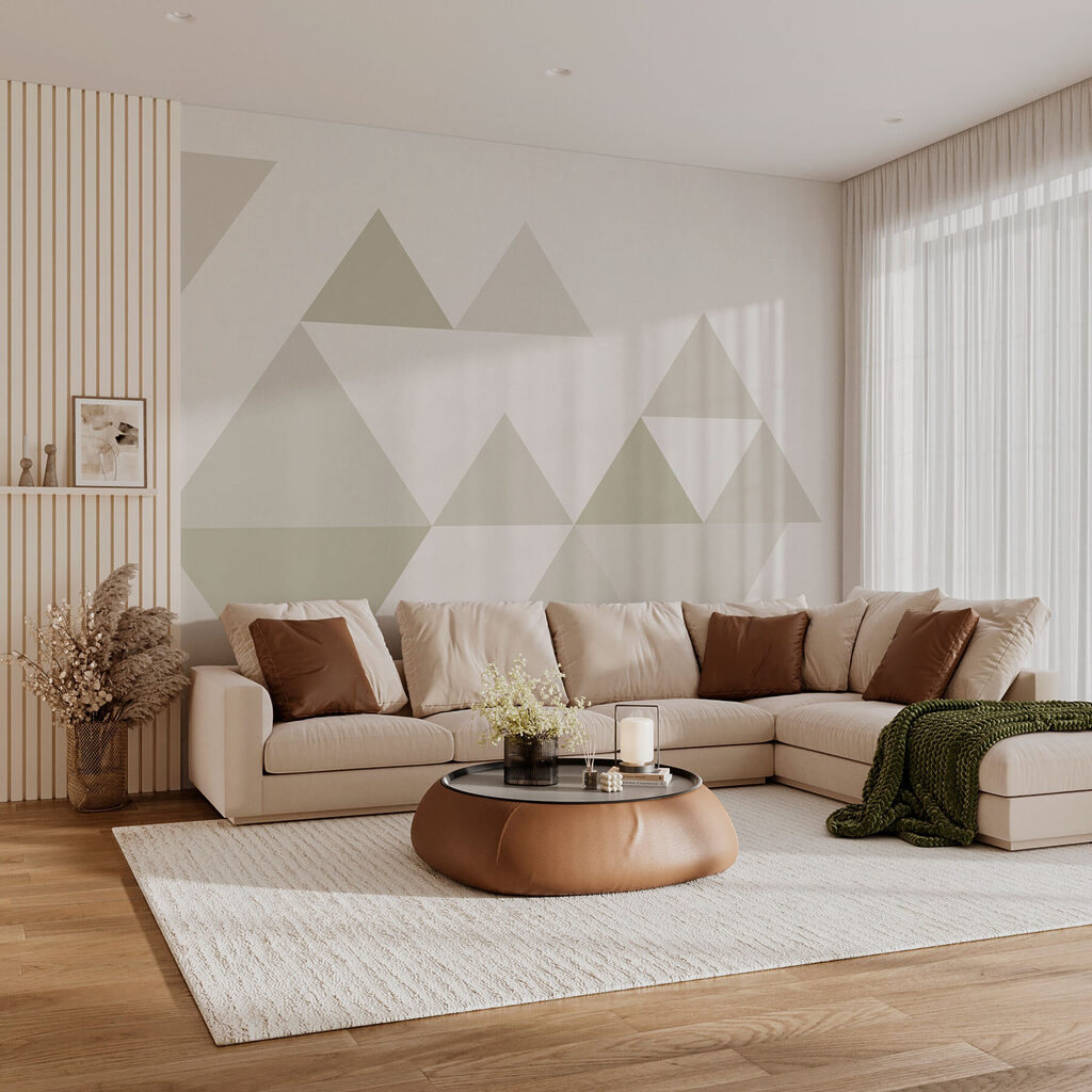 Group of triangles in a row