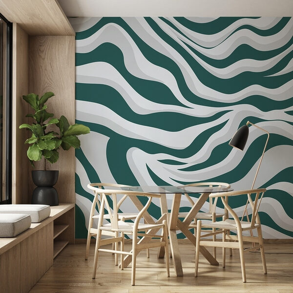 Green and white striped pattern