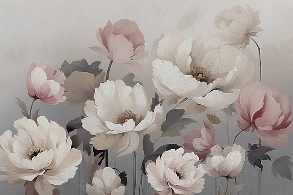 Painting of flowers on a wall