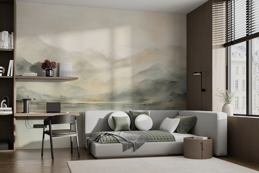 Water and mountains in the distance Water and mountains in the distance