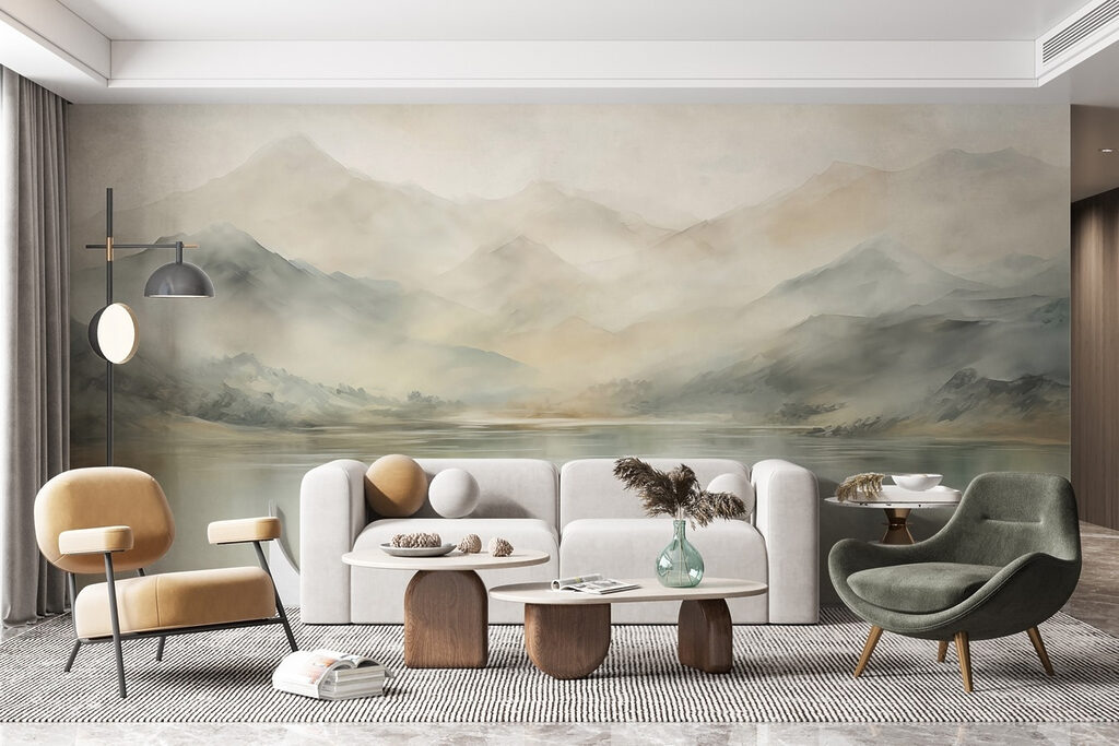 Water and mountains in the distance Water and mountains in the distance