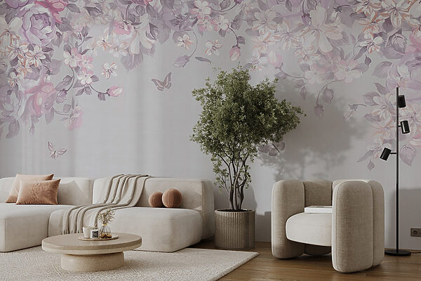 Floral μοτίβο με πεταλούδες Floral μοτίβο με πεταλούδες