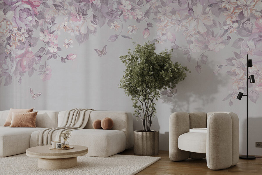 Floral μοτίβο με πεταλούδες Floral μοτίβο με πεταλούδες