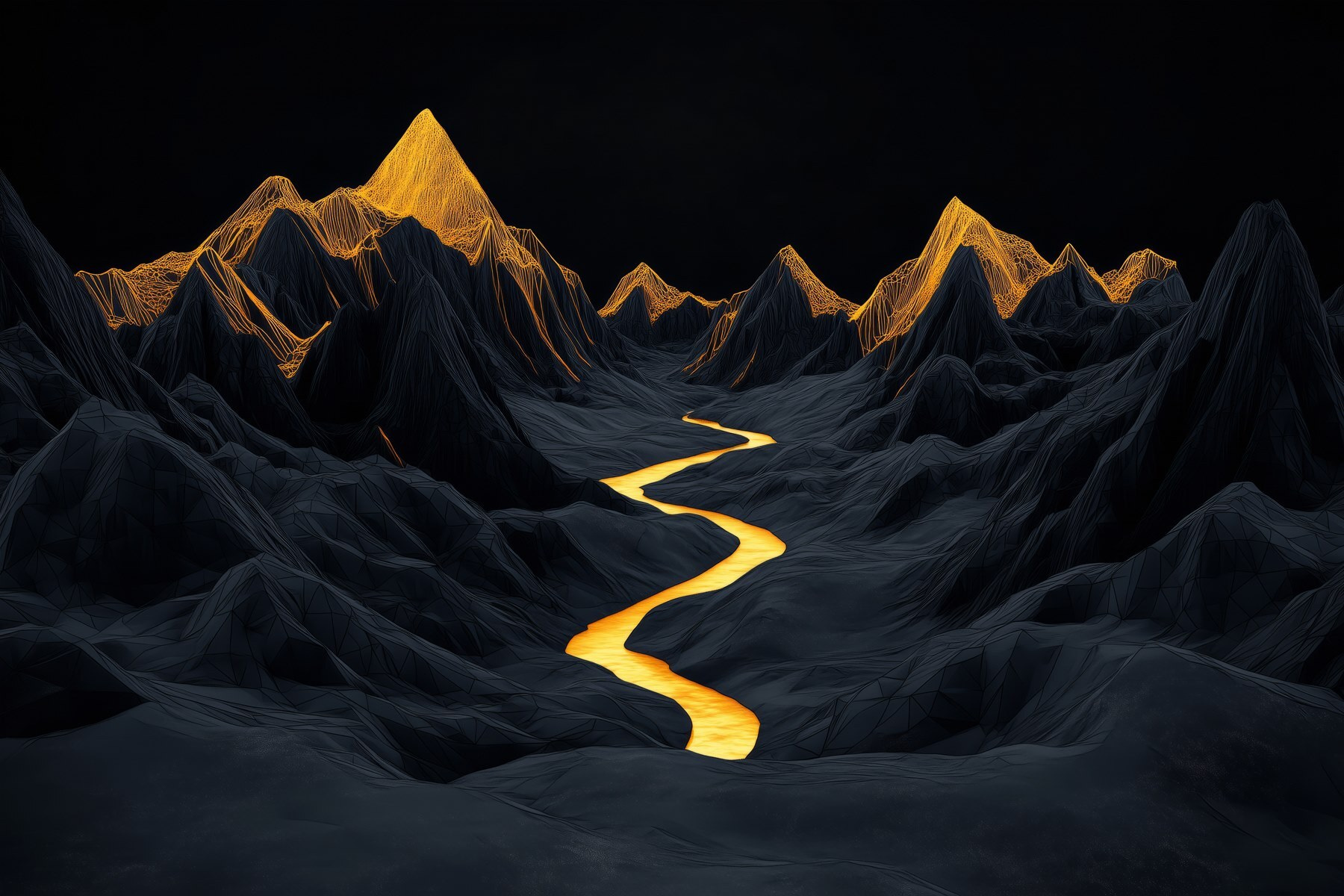 River running through a mountain range