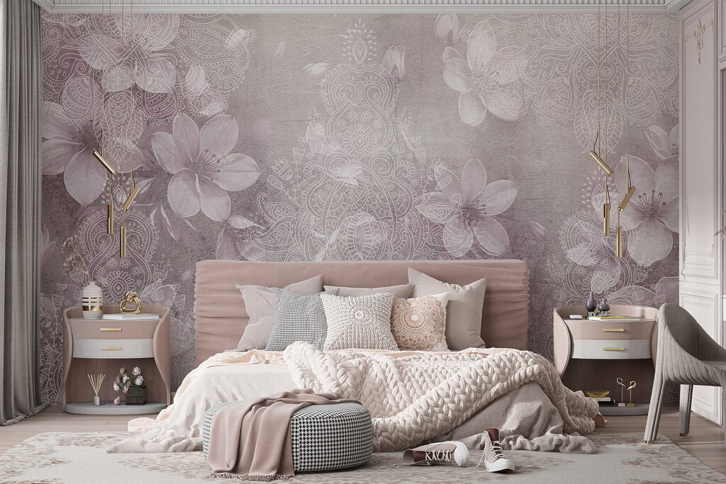 Delicate floral patterns in soft hues