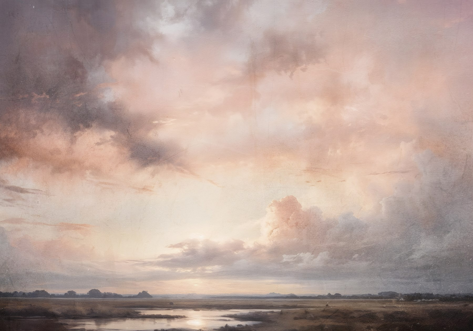 Landscape with a body of water and clouds
