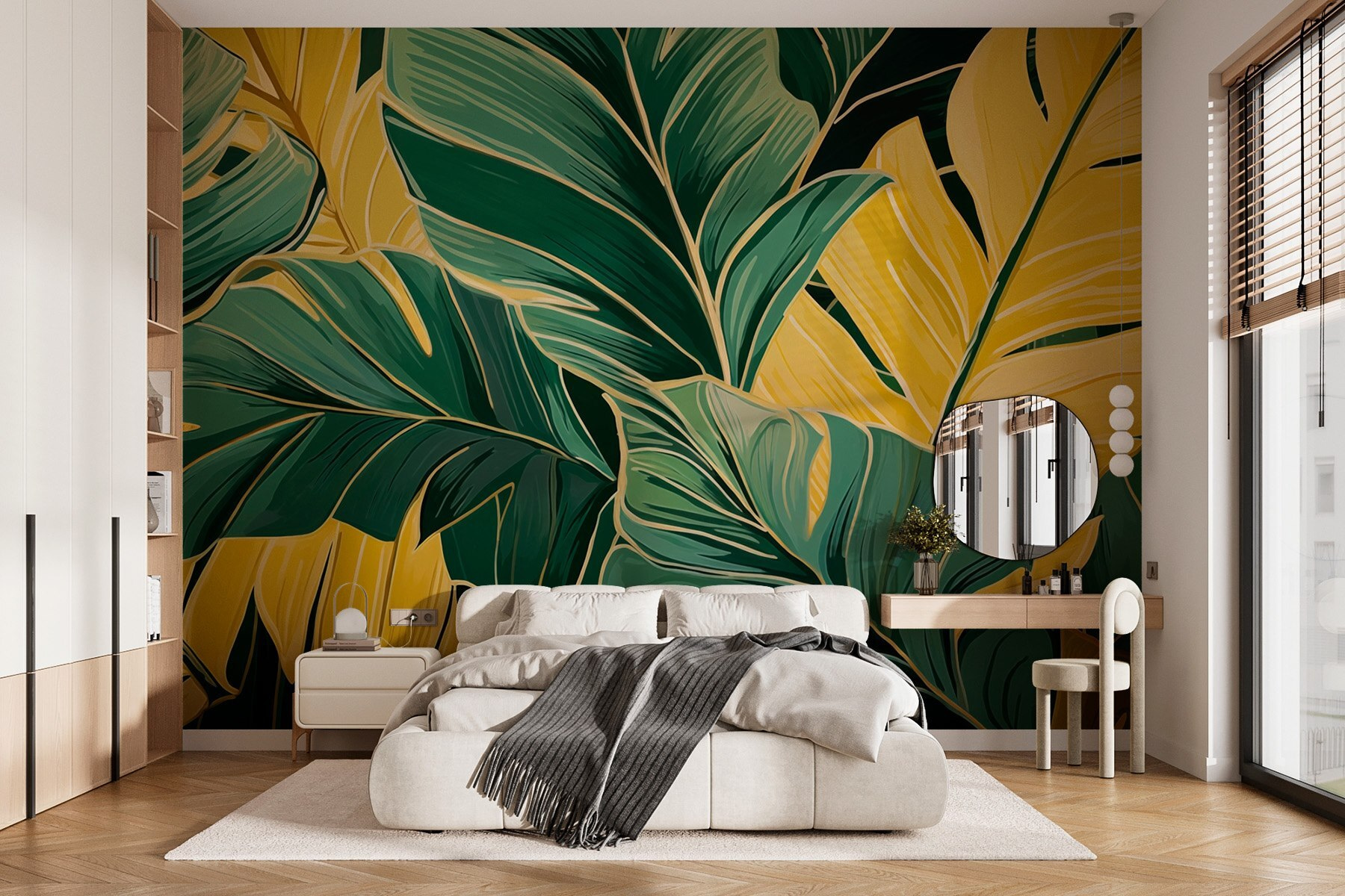 Vibrant leaves in harmonious colors