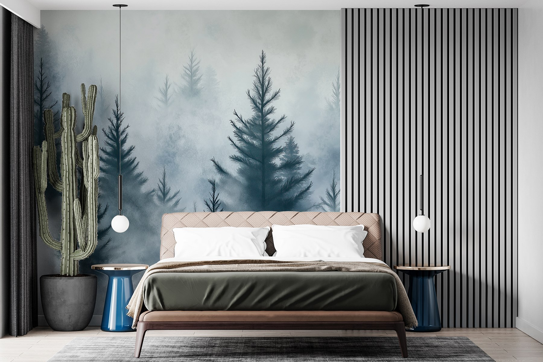 Group of trees in the fog