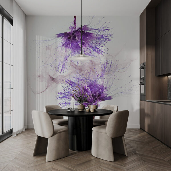 Purple flowers with purple splatters