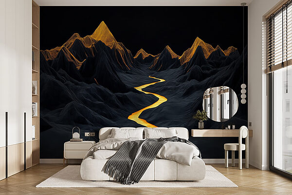 Ταπετσαρίες Ταπετσαρίες Ποταμός που διασχίζει μια οροσειρά (Κωδικός προϊόντος: w02063)