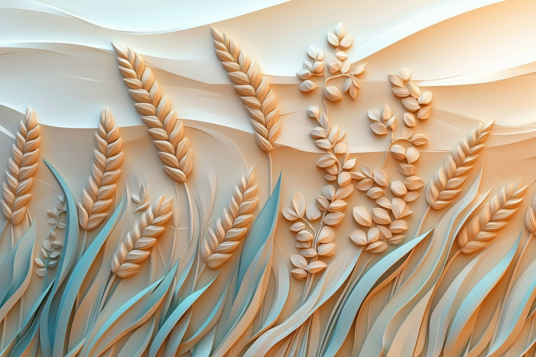 Wheat plants and leaves