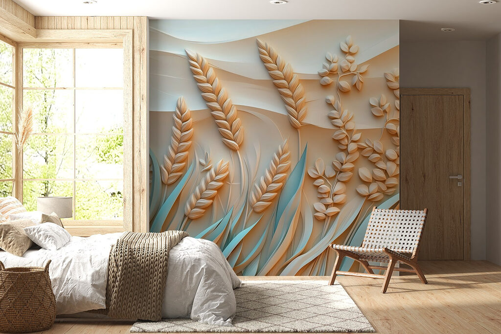 Wheat plants and leaves