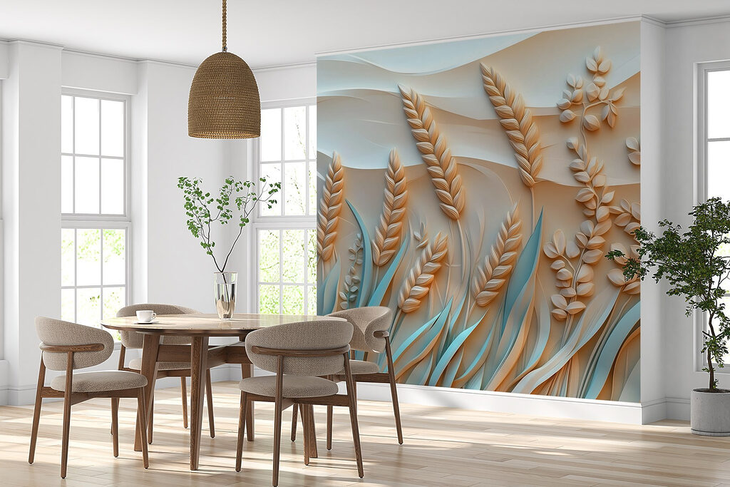 Wheat plants and leaves