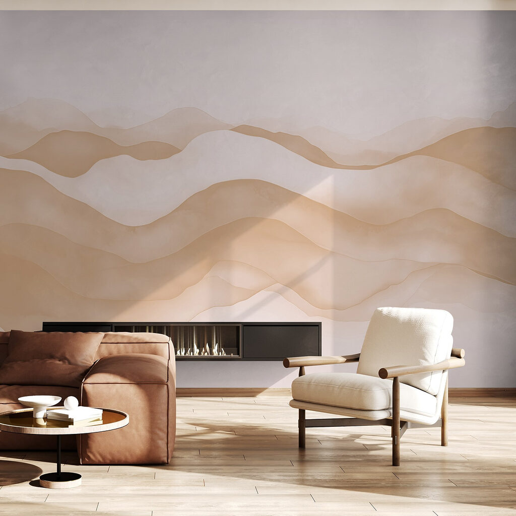 Tan and white waves
