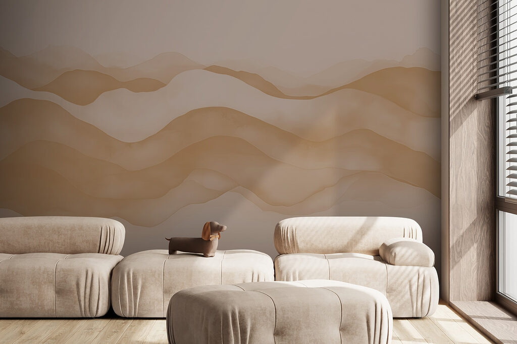 Tan and white waves