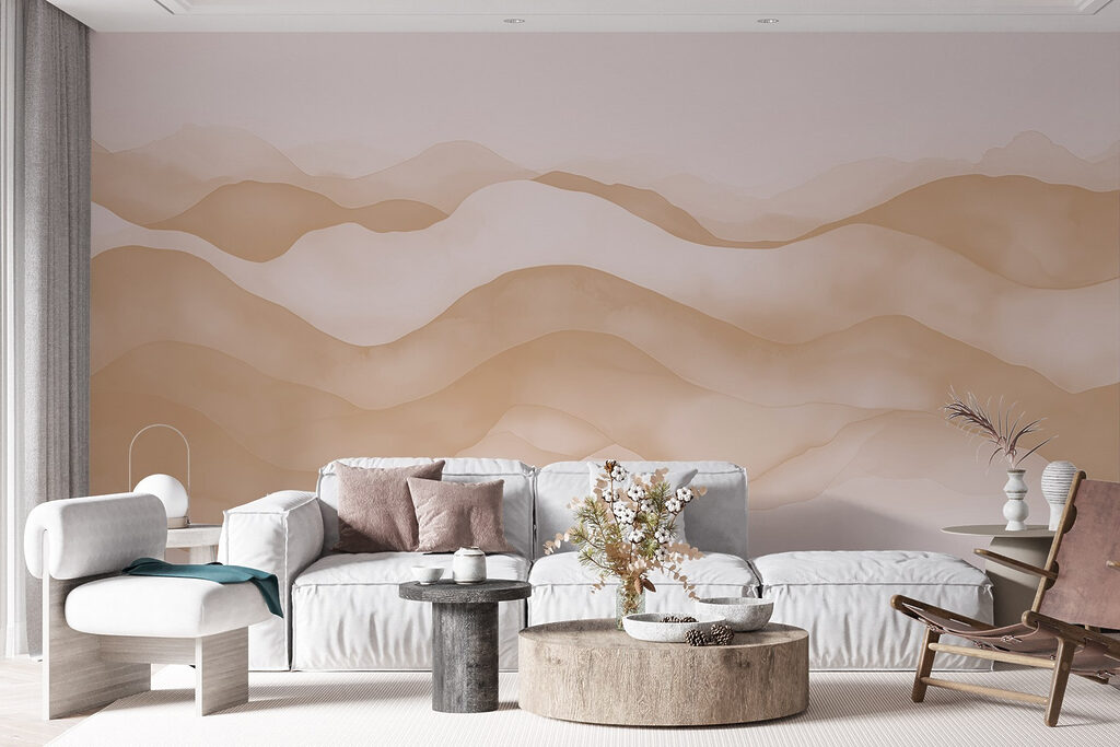 Tan and white waves