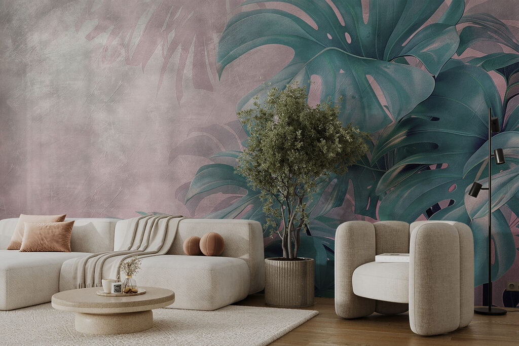 Lush greenery in soft hues