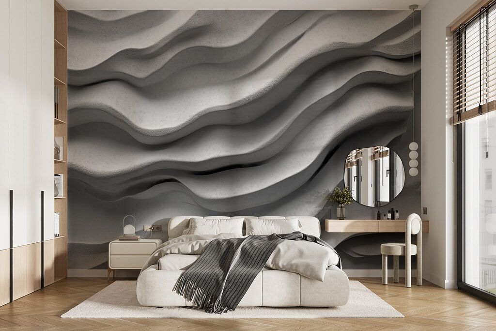 White surface with wavy lines White surface with wavy lines