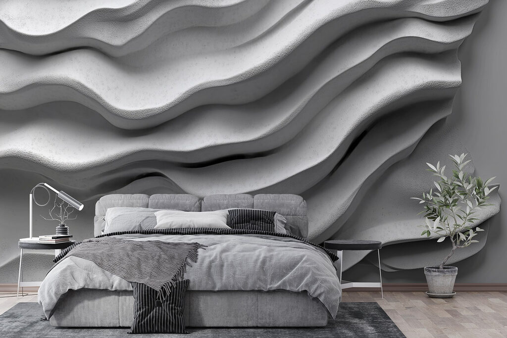 White surface with wavy lines White surface with wavy lines