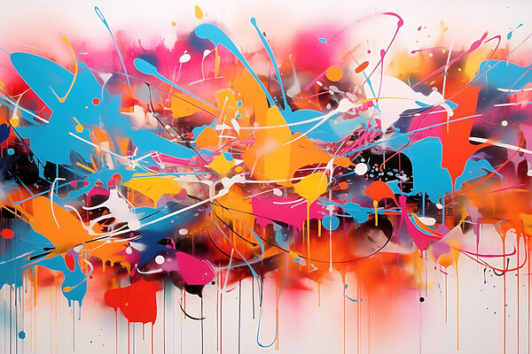 Colorful splattered art