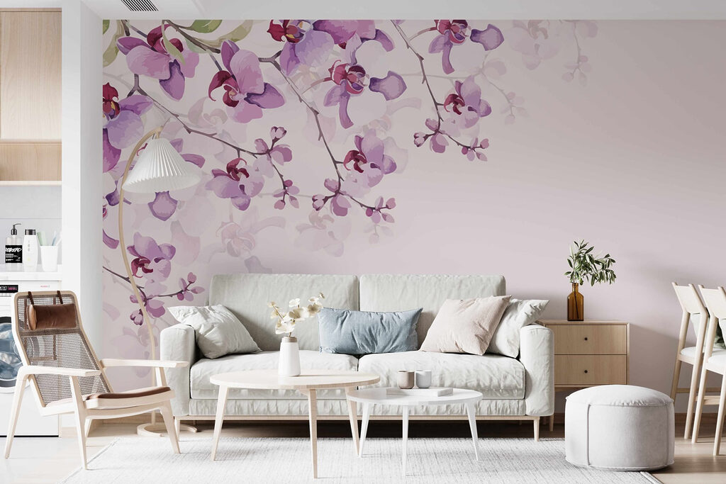 Delicate orchids in soft pastel hues