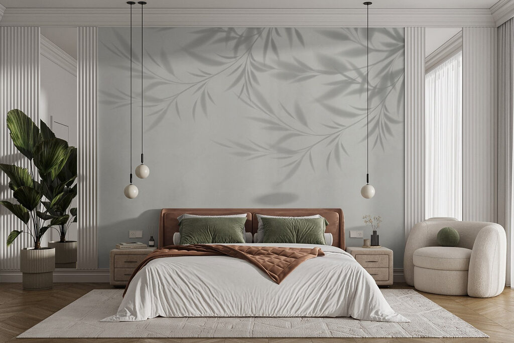 Shadow of leaves on a wall