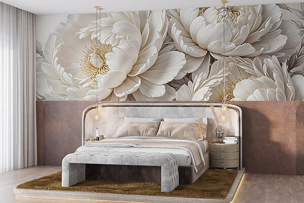 Ταπετσαρίες Ομάδα λευκών λουλουδιών