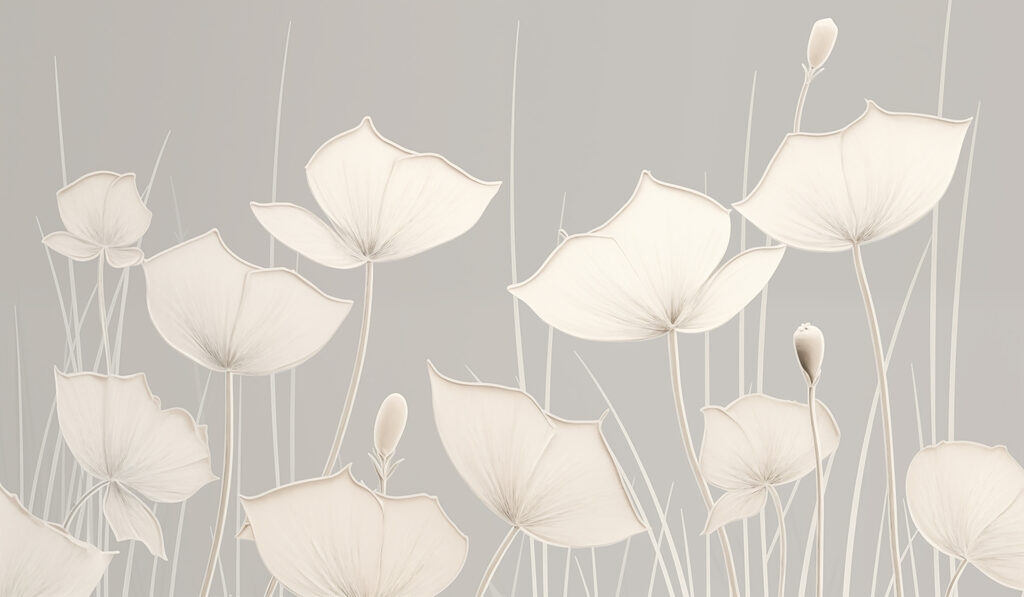 White flowers with long stems