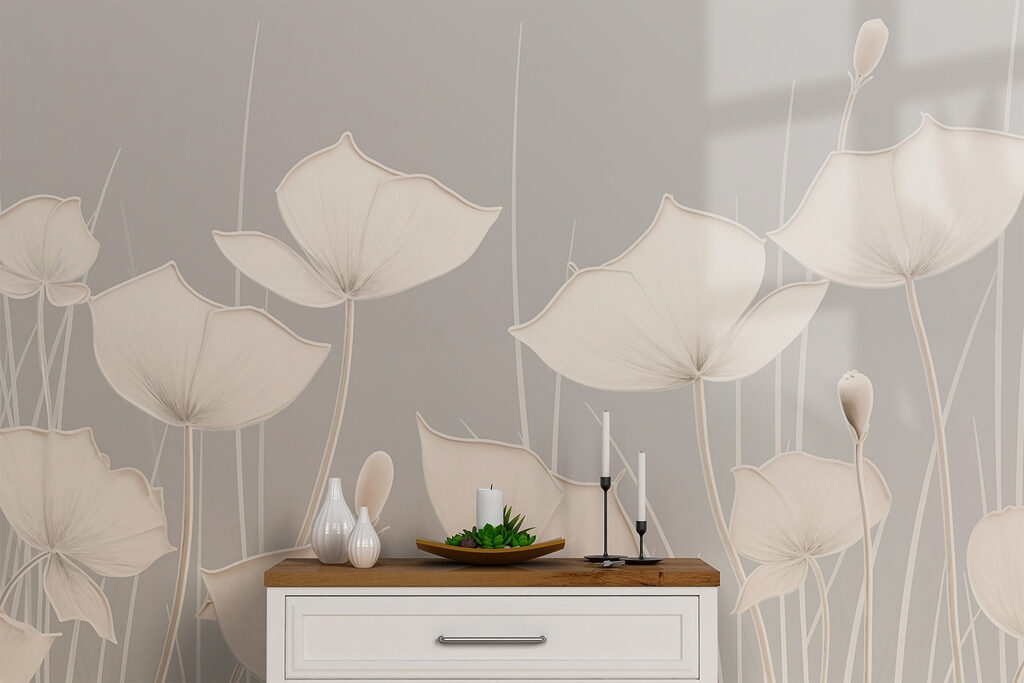 White flowers with long stems