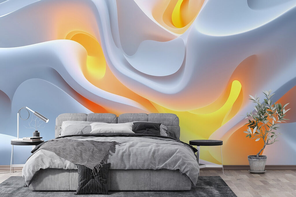 White and orange wavy surface White and orange wavy surface