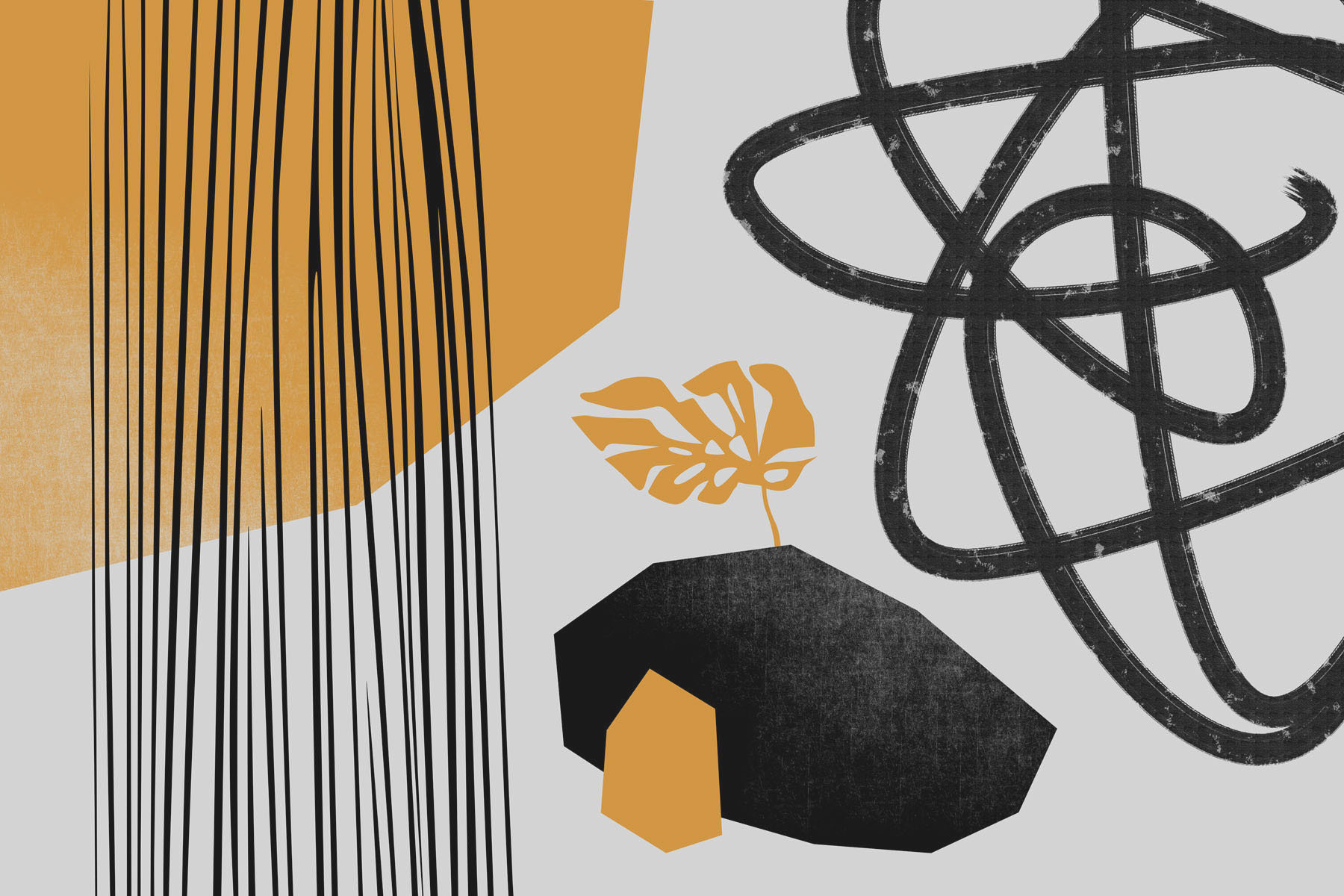 Black and yellow art