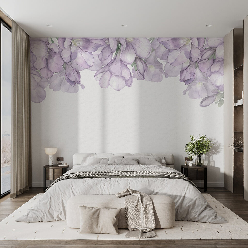 Row of purple flowers