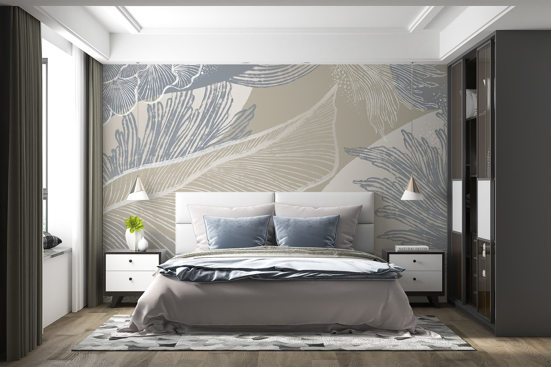 Soft hues and delicate floral patterns