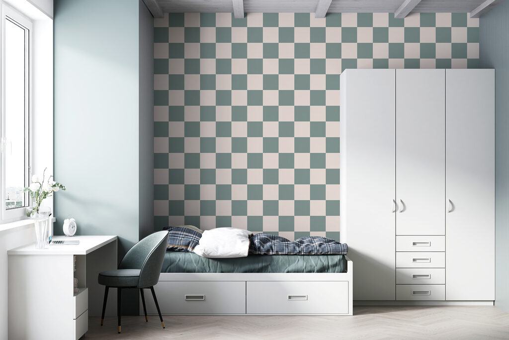 Pattern of squares on a table