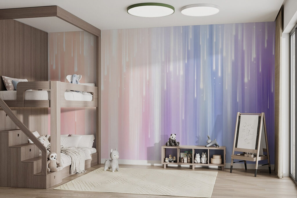 Blurry image of a rainbow of light