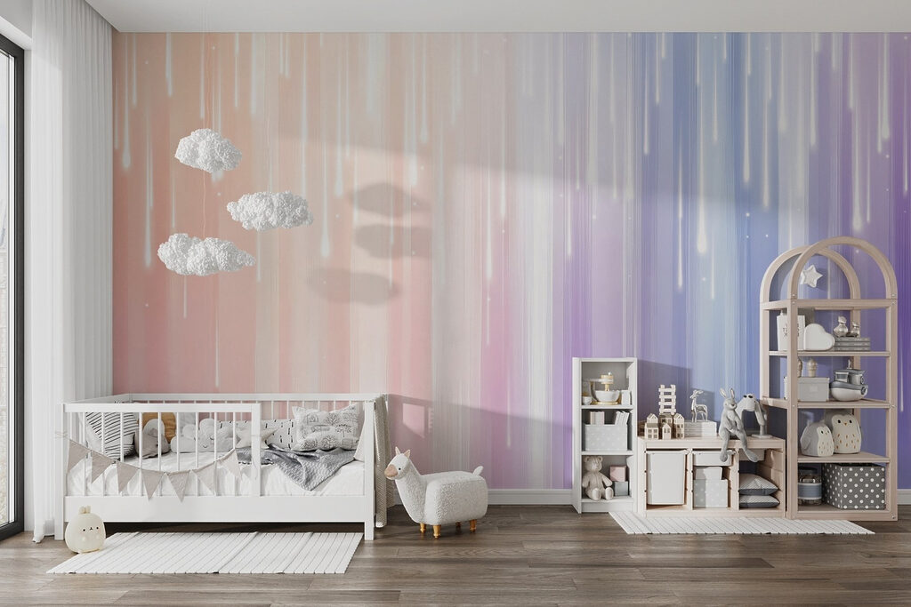 Blurry image of a rainbow of light