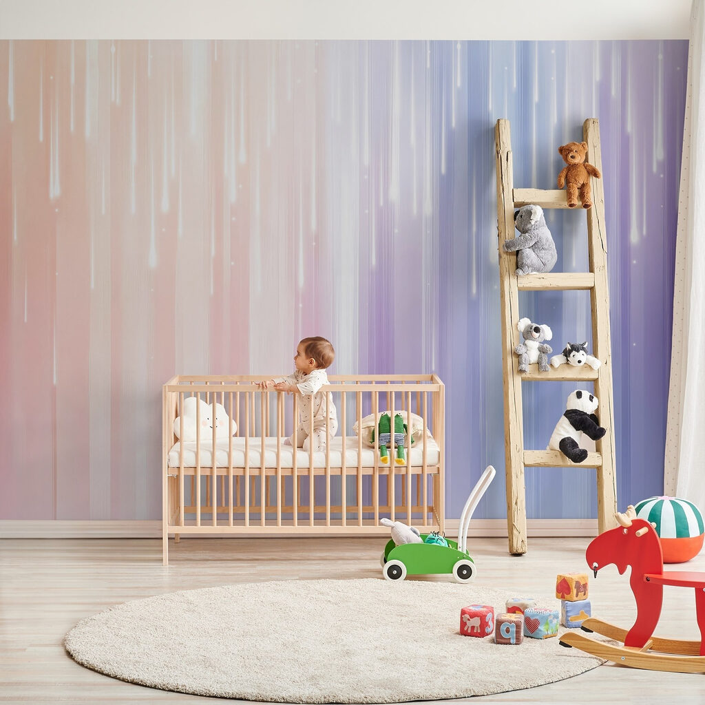 Blurry image of a rainbow of light