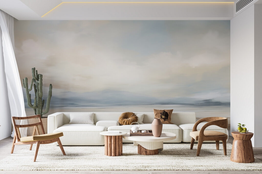 Landscape with a body of water and clouds