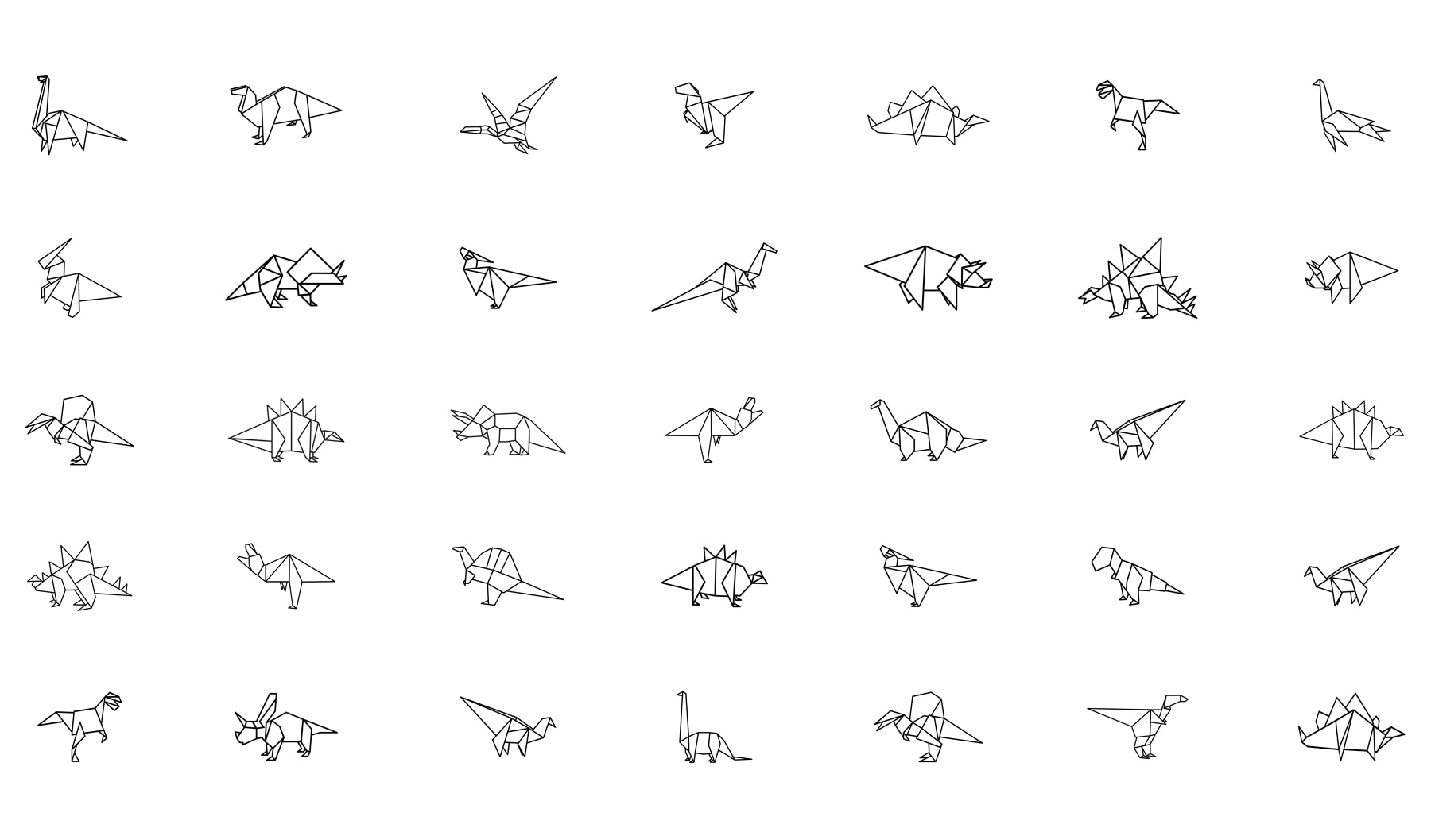 Collection of origami animals