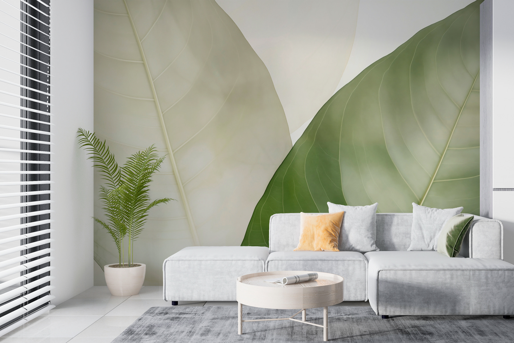 Elegant leaves in soft hues
