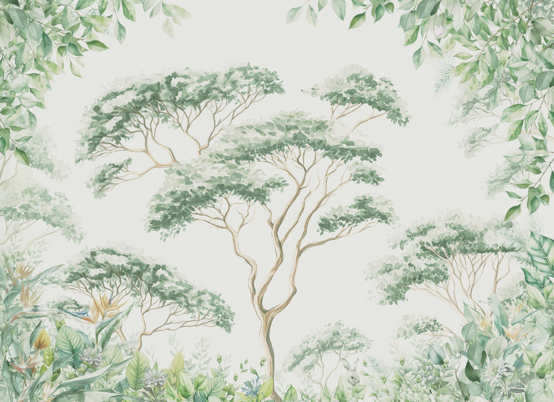 Painting of trees and plants