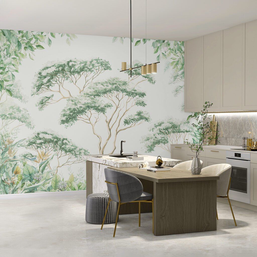 Painting of trees and plants