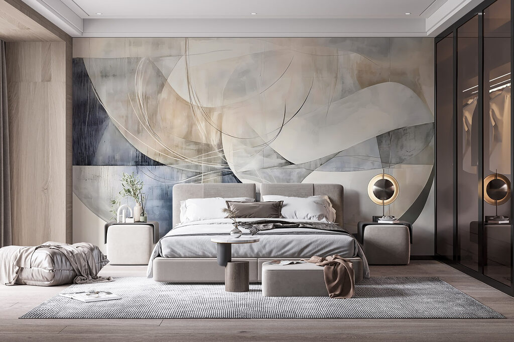 Painting of a white and grey art