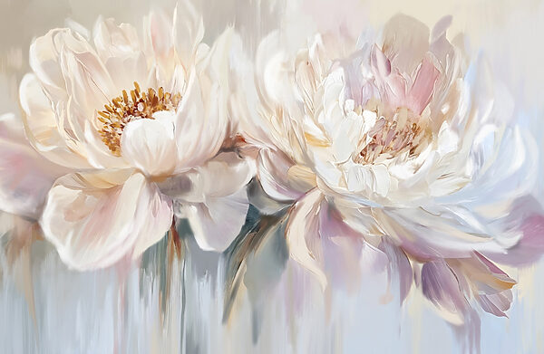 Painting of flowers on a white background