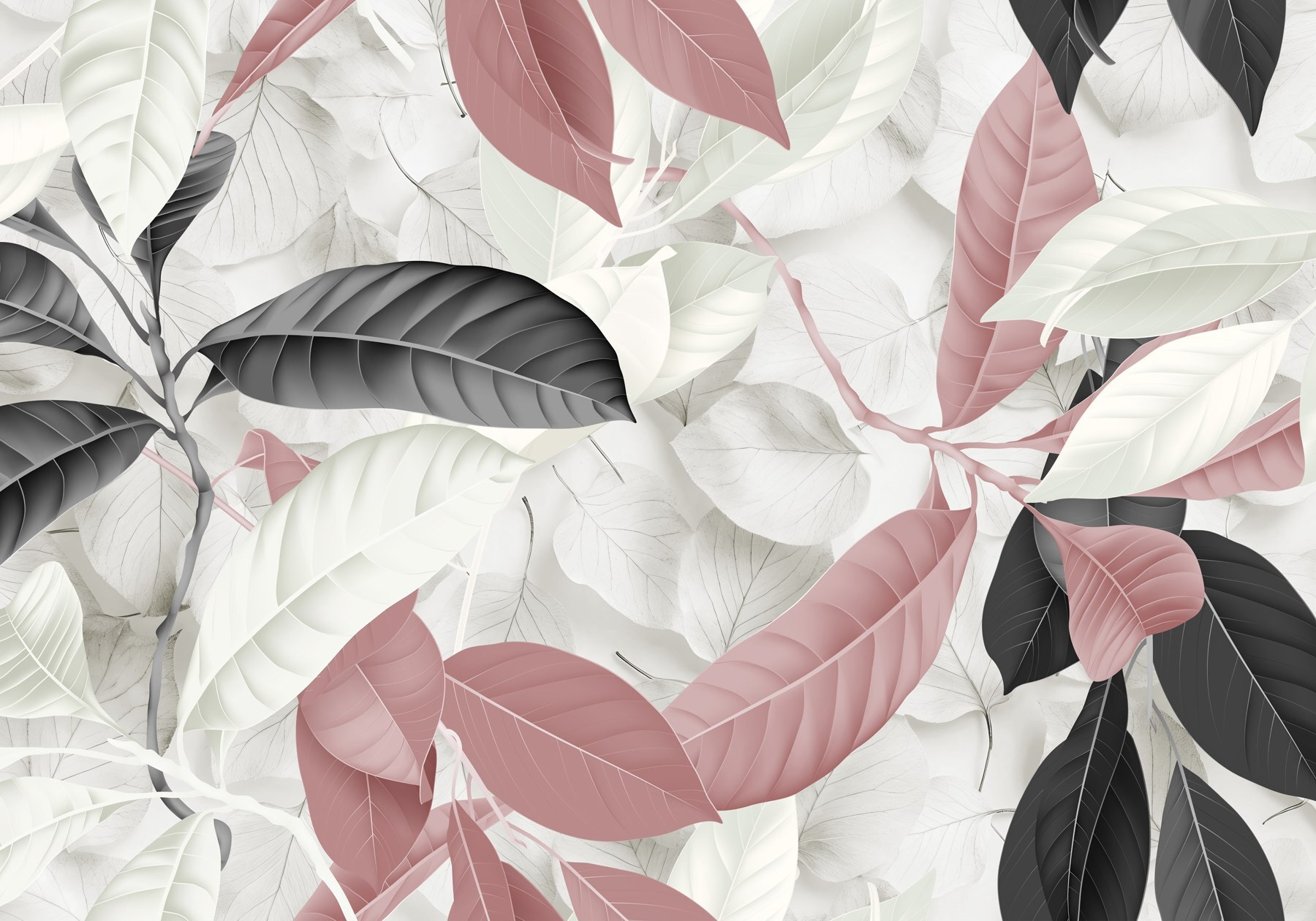 Elegant leaves in soft hues