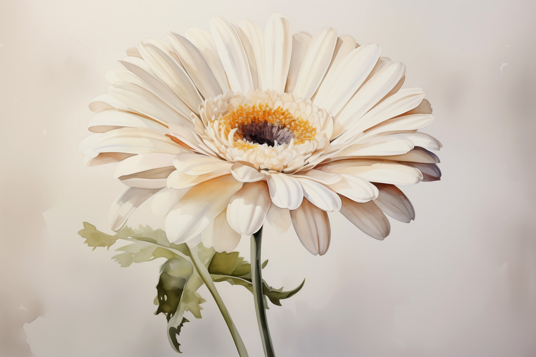 White flower with yellow center